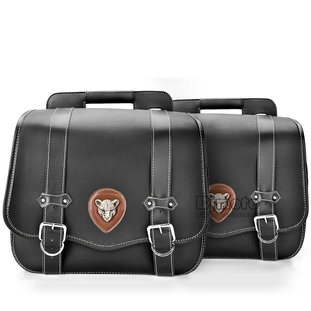 BJMOTO винтажные мотоциклетные седельные сумки из искусственной кожи сумка для инструментов Боковая Сумка универсальная для Harley Honda Yamaha багажная сумка Прямая поставка