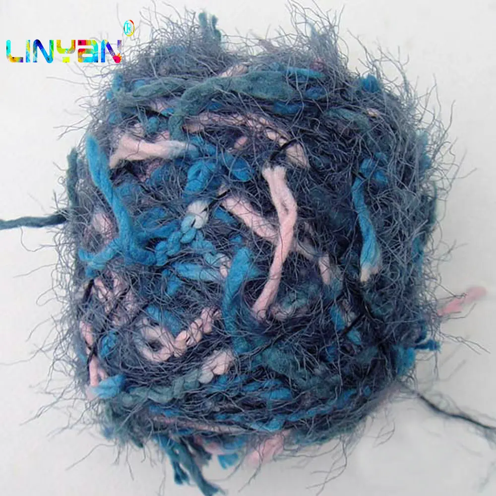 

100g*3pieces hand knitting coral fleece cheap thick yarn for knitting soft Dyeing mohair seaweed Crochet knitting tape yarn t50