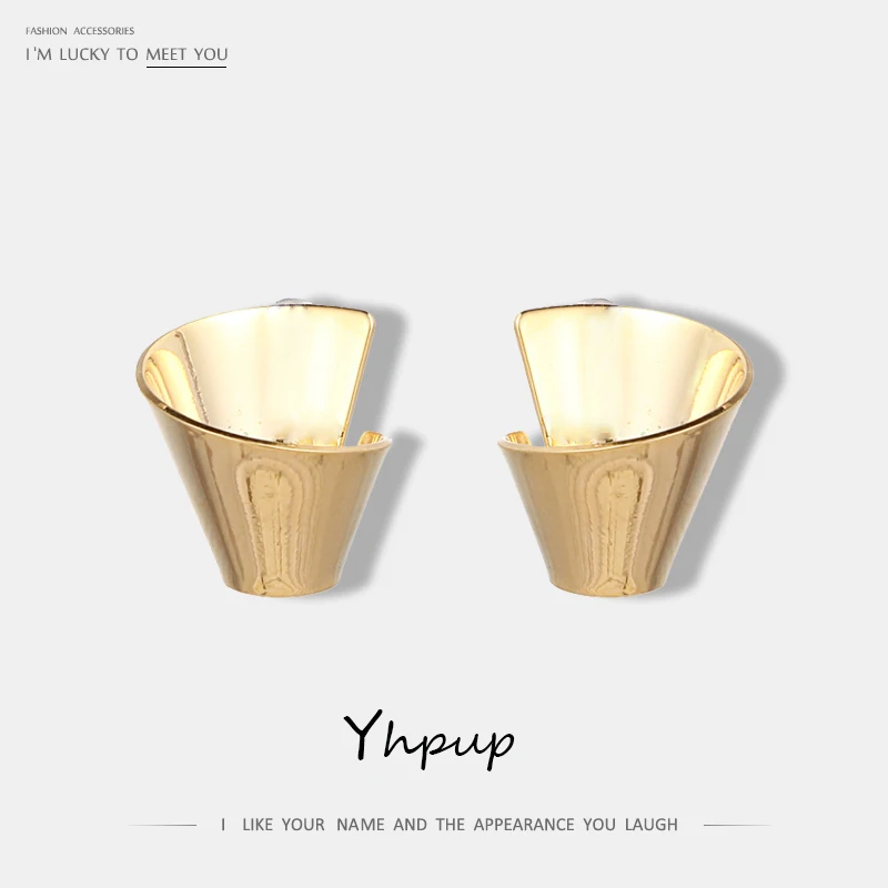 

Yhpup New Fahion Zinc Alloy S925 Silver Pin Stud Earrings Geometric Statement Simple Small Cute Earrings Pendientes Mujer Moda