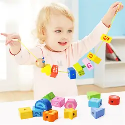DIY Математика детские деревянные когнитивных номер Образование ЖЖ Математика игрушки для детей нанизывая завязки деревянной резьбы Бисер