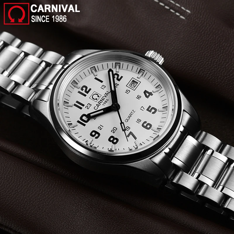 Часы Carnival T25 Tritium светящиеся мужские армейские часы топовый бренд Роскошные