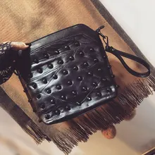 Ladies Fashion Shoulder Bag Real Leather Small font b Handbag b font Edgy Rivets studded Sheepskin