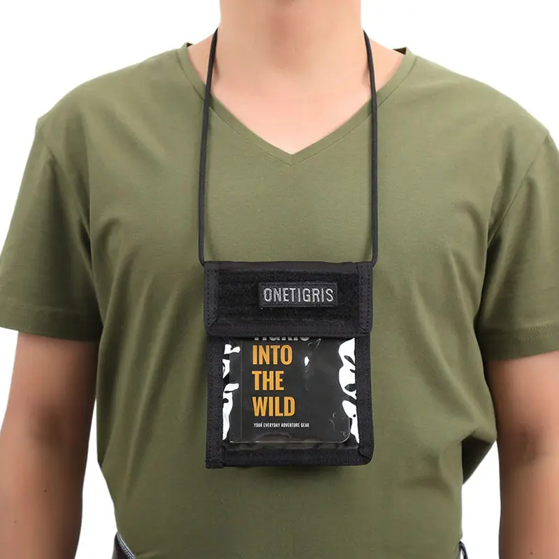 Tactical ID/Badge Holder 500D CORDURA Nylon Traveler Passport Holder with Neck Lanyard