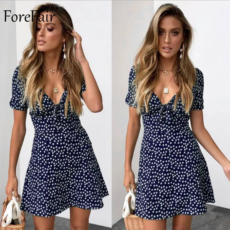 Forefair Retro Bohemian Beach Dress Women Summer Sexy A Line (8)