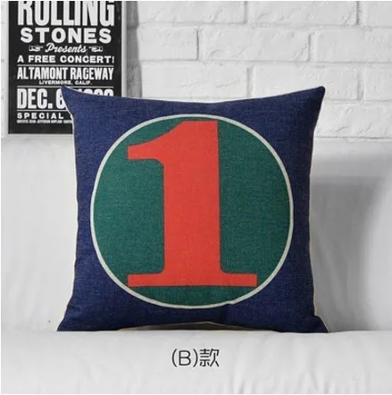 Поп-арт, арабский номер 0-9, декоративная винтажная наволочка для подушки, льняные подушки, украшение для дома, подарок