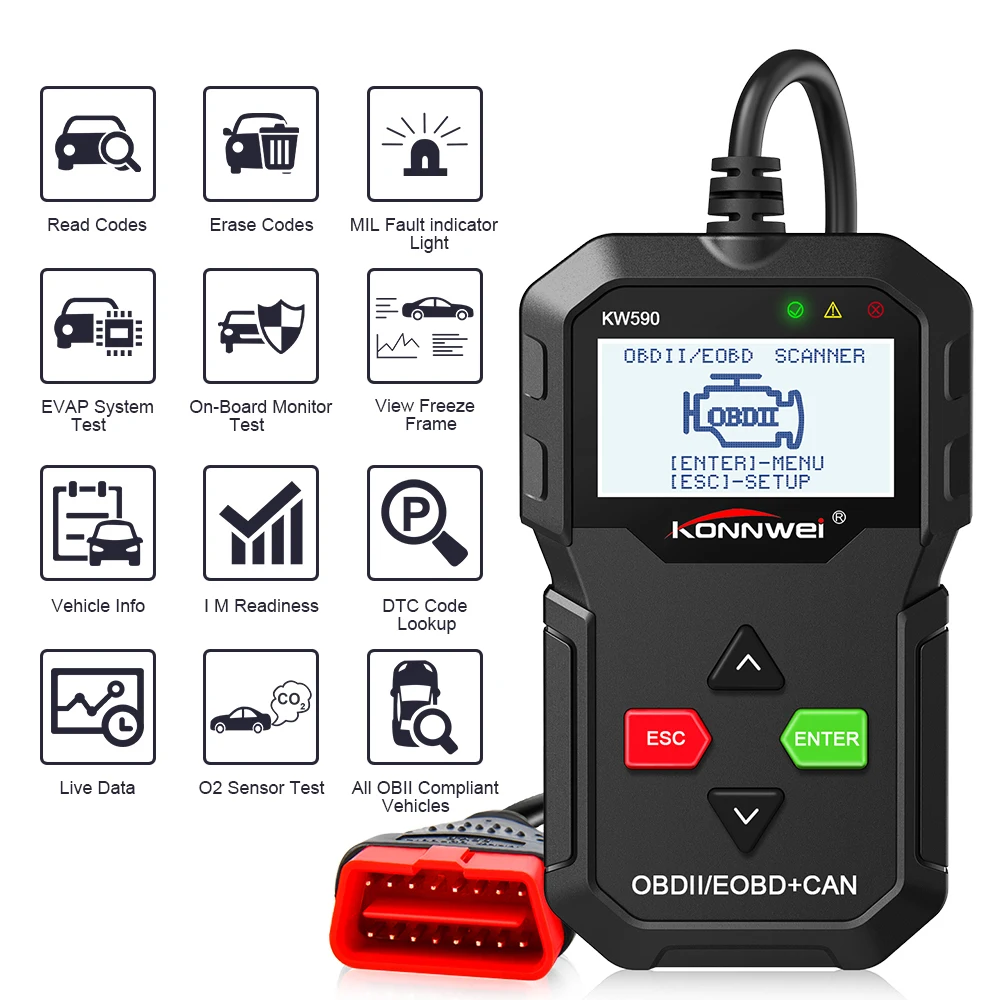 Новый диагностический инструмент OBD Автомобильный считыватель кодов OBD2 сканер