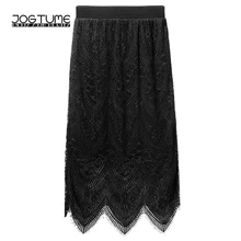 Jogtume пикантные Кружево юбка осень г. Зимние черные сапоги Высокая Талия Для женщин Свободные плиссированные Юбки для женщин мода плюс Размеры Falda Fiesta 4XL 5XL