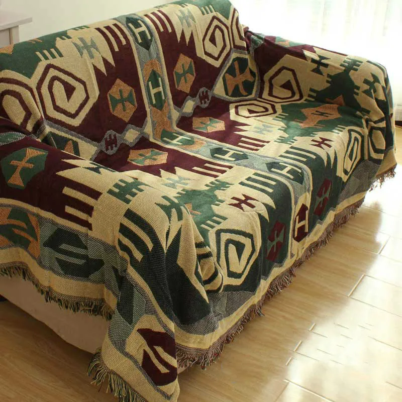 Ручная работа Винтажный стиль вязаный диван одеяло 50x50 см