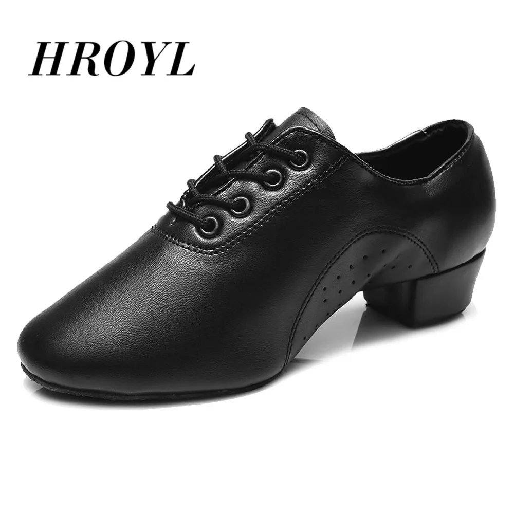 HROYL NEW Dance Shoes For Men Low Heel latin dance Shoes Ballroom Dance