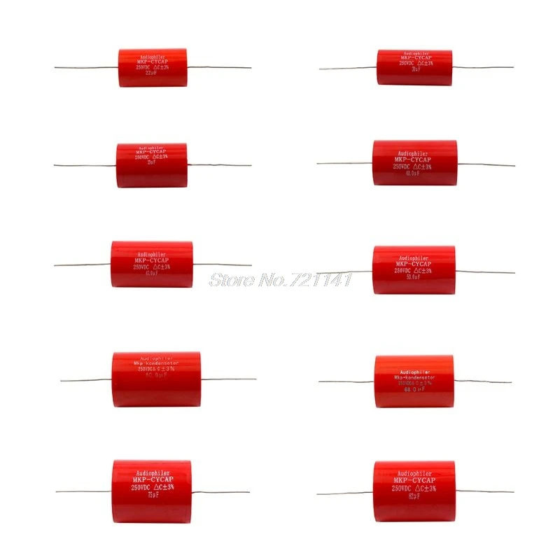 

1PC Audiophiler Axial MKP Audio Grade Capacitor 22-82UF 250V DC For HIFI DIY Frequency Capacitance Guitar Amplifier MAR20