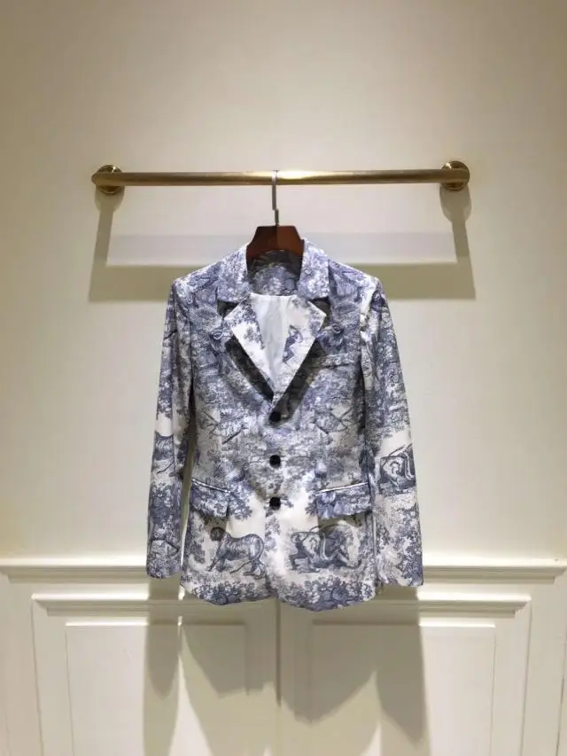 New Arrival Spring long sleeve animal printed short coat women s coat190122DB01