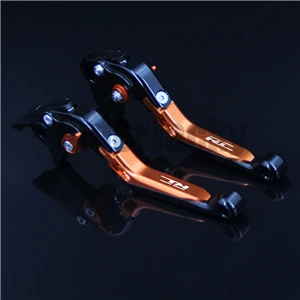 Для KTM RC390 RC 390 2013- полностью черные аксессуары для мотоциклов CNC регулируемый тормозной рычаг сцепления с логотипом - Цвет: Orange Black