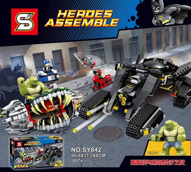 

Batman Set 807pcs Killer Croc Sewer Smash Red Hood Building Blocks 76037 Compatible With Lego