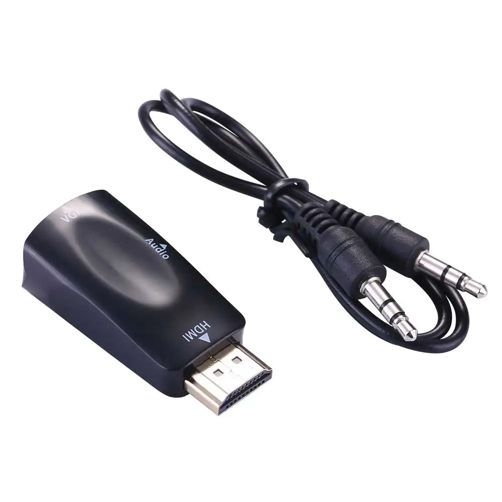 Tonbux HD 1080P HDMI к VGA адаптер аудио Кабельные конвертеры папа женскому для ПК ноутбука