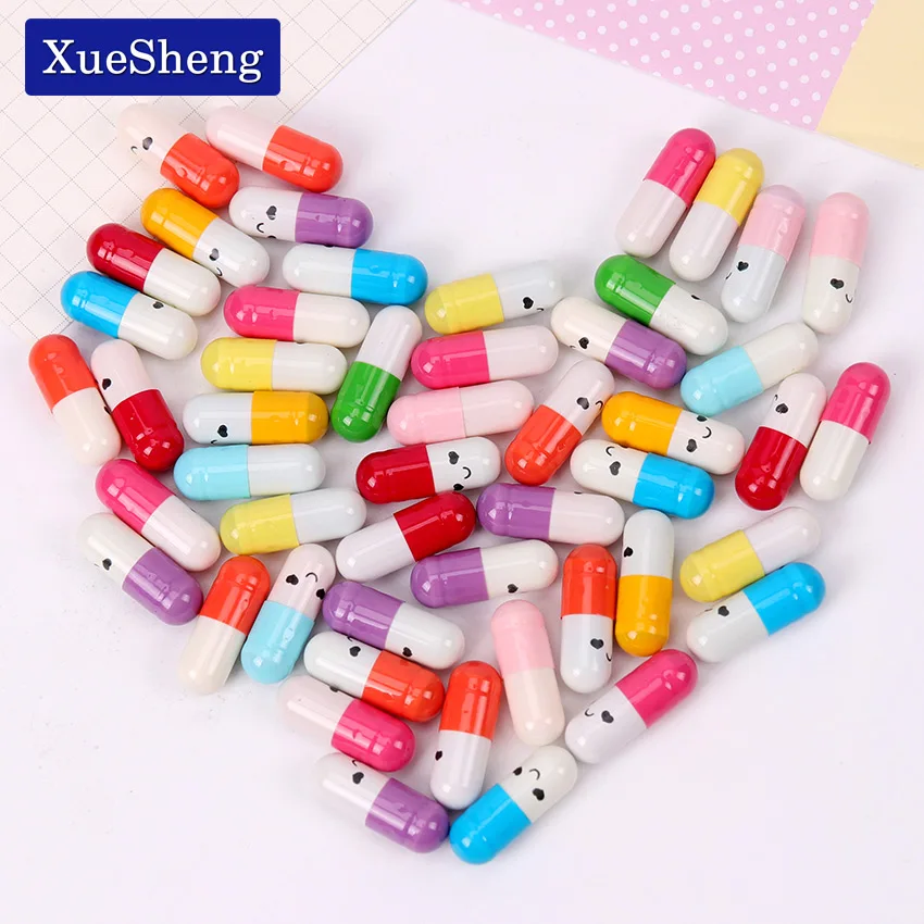 50 шт./лот Kawaii Дети мини смайлик Pill любовь пустые сообщения капсульный Конверт Письмо бумага студент письма - изображение