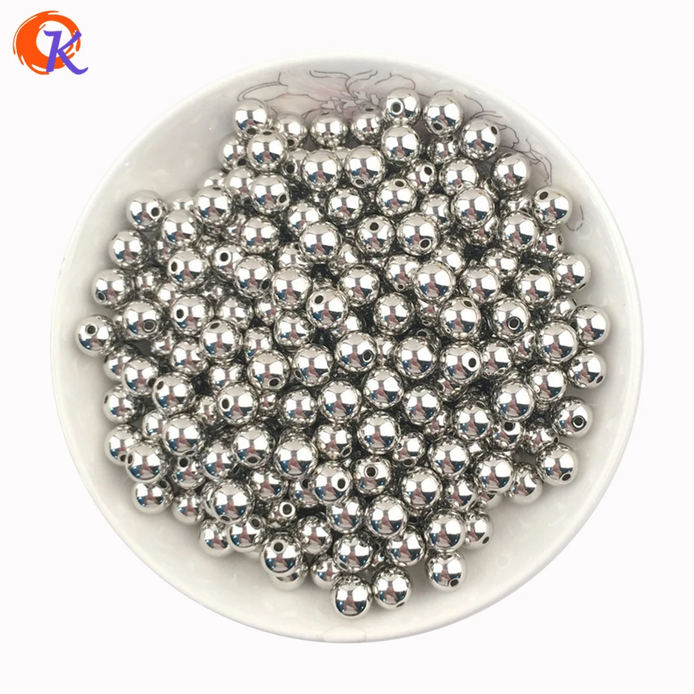 

Fashion 5-8MM CCB Beads 1000Pcs/Lot Silver Color Smooth Round Plastic Spacers Beads For Handmade Bracelet Jewelry Accessories
