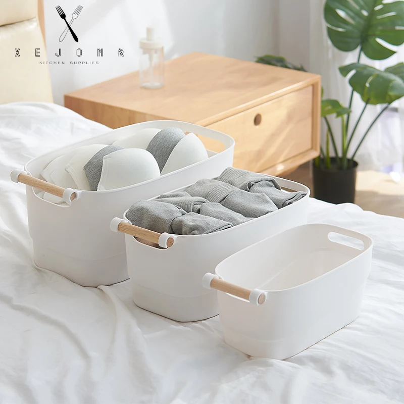 

XEJONR Storage Basket Large Capacity For Clothing Washing Sundries Home Storage Baskets Desktop Organizer Underwear Organization