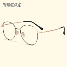 Belmon, оправа для очков из чистого титана, Женские винтажные круглые очки, компьютерный оптический ретро очки для женщин, прозрачные линзы, 8805