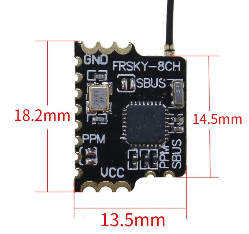 Мини 2 4G 8CH D8 FrSky совместимый приемник с PWM PPM SBUS выход X9D (Plus) DJT DFT DHT для frsky|Детали и