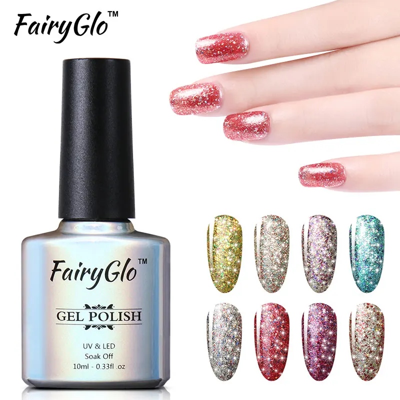 FairyGlo 30 шт. Супер Bling Цвета Гель-лак для маникюра Набор инструментов DIY наборы для гелевых ногтей Гель-лак замочить от Vernis Полупостоянный