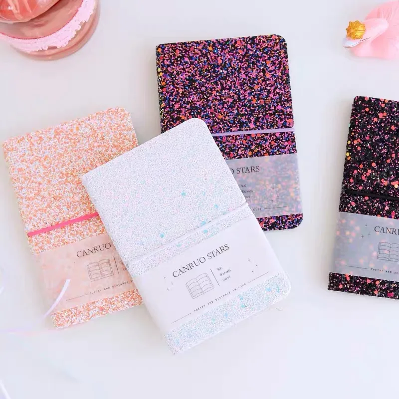 

Glitter Notebook Mini Hand Ledger Simple And Artistic Notebook Ins Style Binding Notepad Cute Creative Student Special Gift