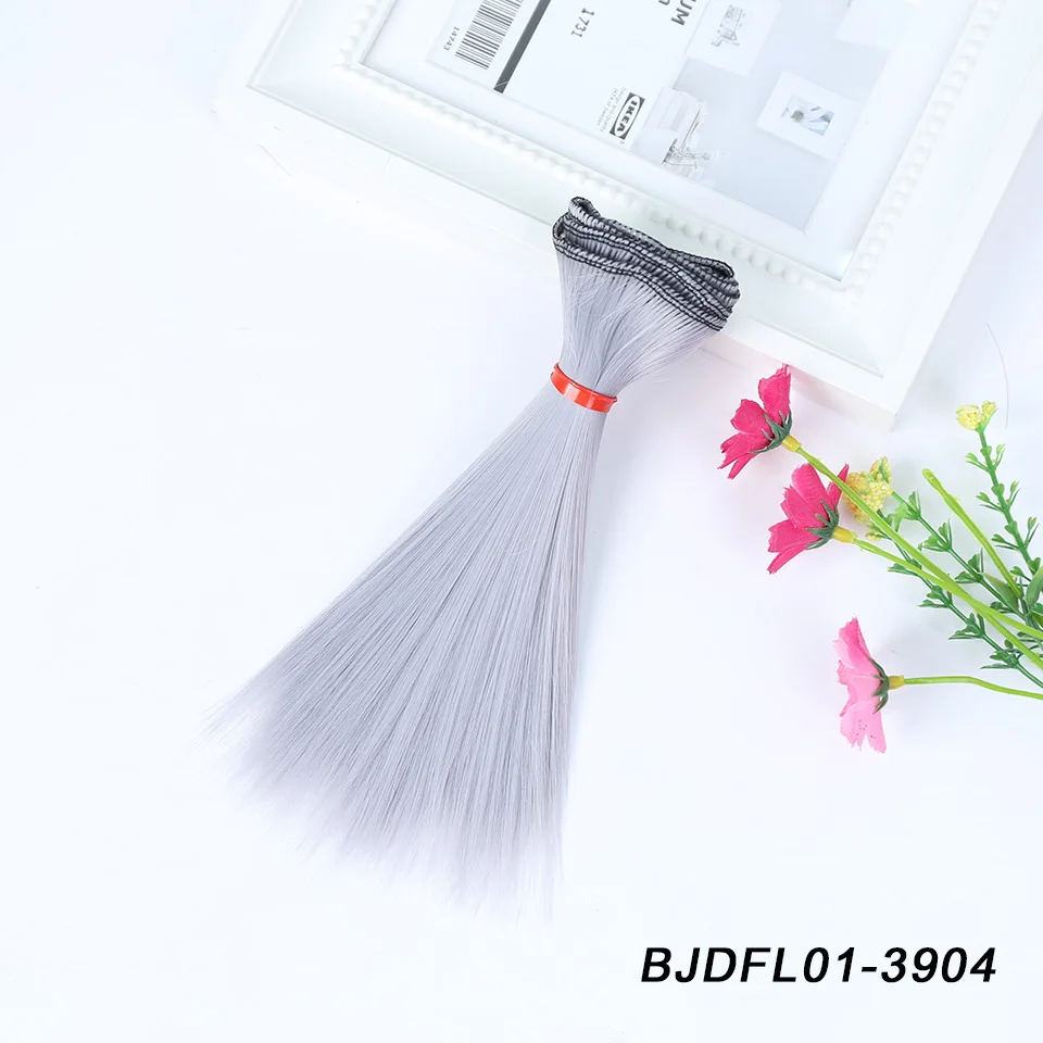 Bybrana DIY Волосы высокой температуры провода короткие прямые BJD парик для куклы - Цвет: 3904