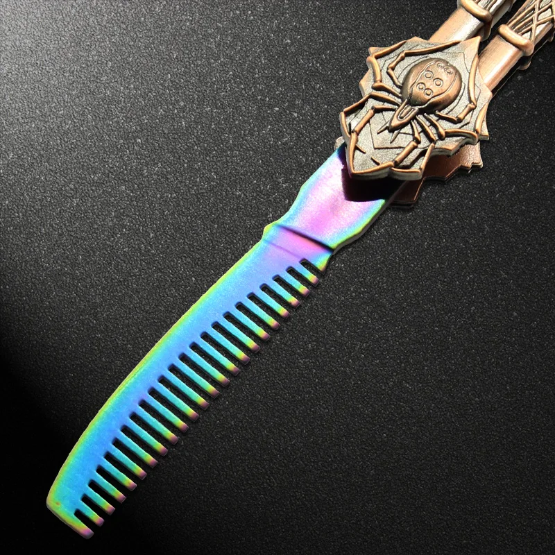 Cena Cs go kolorowe praktyka nóż motyl znikną rainbow trener składany nóż nóż motylkowy gra nóż nudne narzędzie z grzebieniem