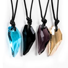 

Punk Men Chain Choker Necklaces Sainio Rock Crystal Wolf Tooth Adjustable Pendant Necklace Fashion Jewellery Gift