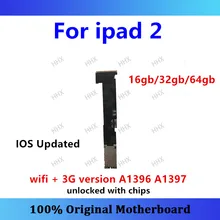 Для ipad 2 материнская плата Wifi+ 3g версия A1396 A1397 16 Гб/32 ГБ/64 ГБ разблокированная материнская плата для ipad 2 плата 3g IOS обновленная sim-карта MB