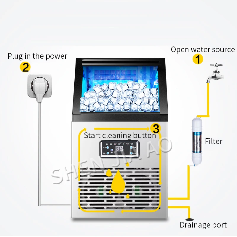 60kg/24H commercial Ice Makers SK-60FF automatic Ice Cube Making Machine for Bar,Coffee shop,Milk Tea room 110v/220v 4