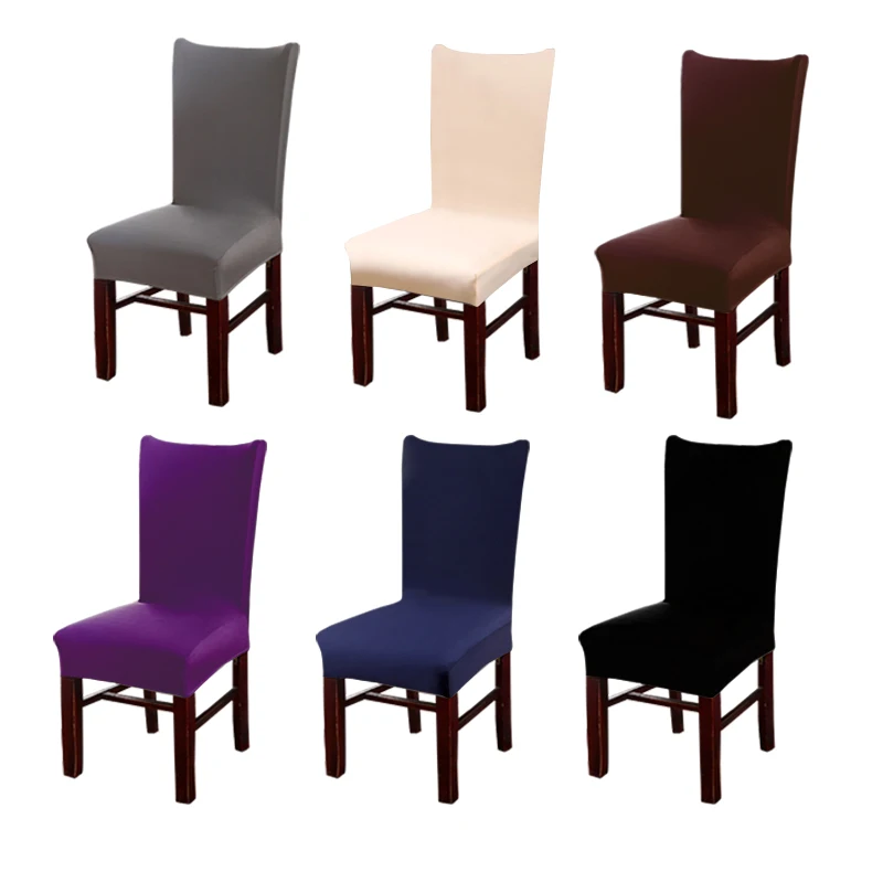 Warna pepejal fleksibel regangan spandeks kerusi perlindungan untuk parti perkahwinan anjal pelbagai fungsi makan perabot meliputi hiasan rumah