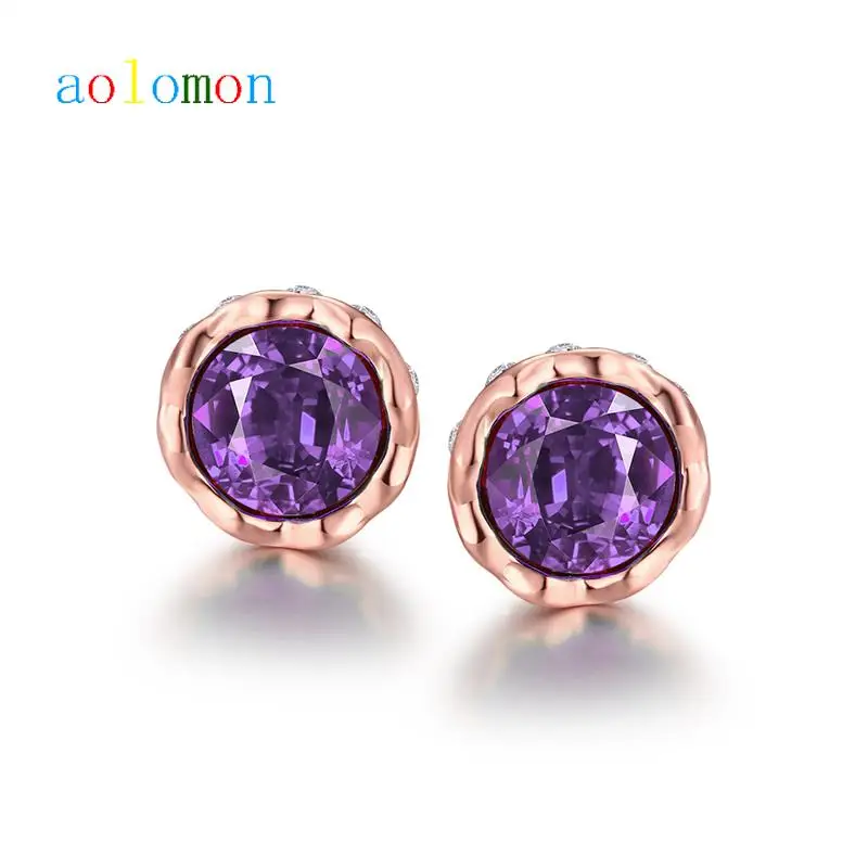 Fashion-Classic-Rose-Gold-Plated-Round-C