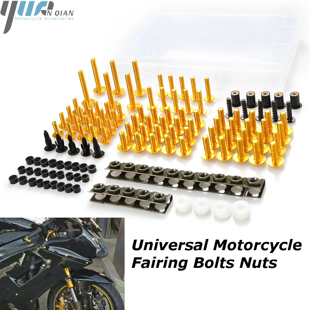 Universal Motorcycle Parts Fairing Bolts Nuts Fastener Clips Screws For Yamaha FZ6R 2009-2015 FZ09/MT09 2014 2015 2016 5mm/6mm