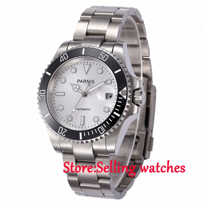 40mm Parnis white dial Automatic MIYOTA movement sapphire glass Mens Watch 40mm Parnis white dial Automatic MIYOTA movement sapphire glass Mens Watch
