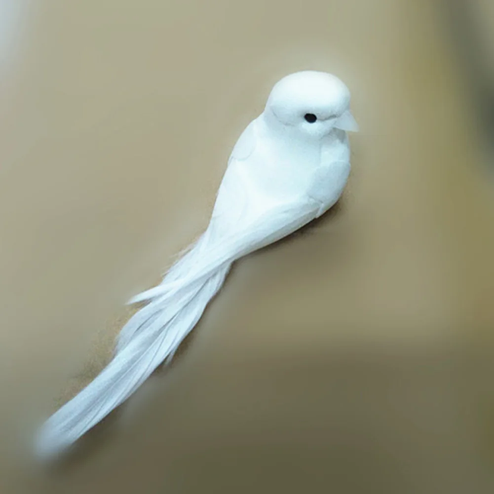 

Feather Foam Decor Crafts Artificial Pigeons Ornaments Mini White Miniature Cute Bird