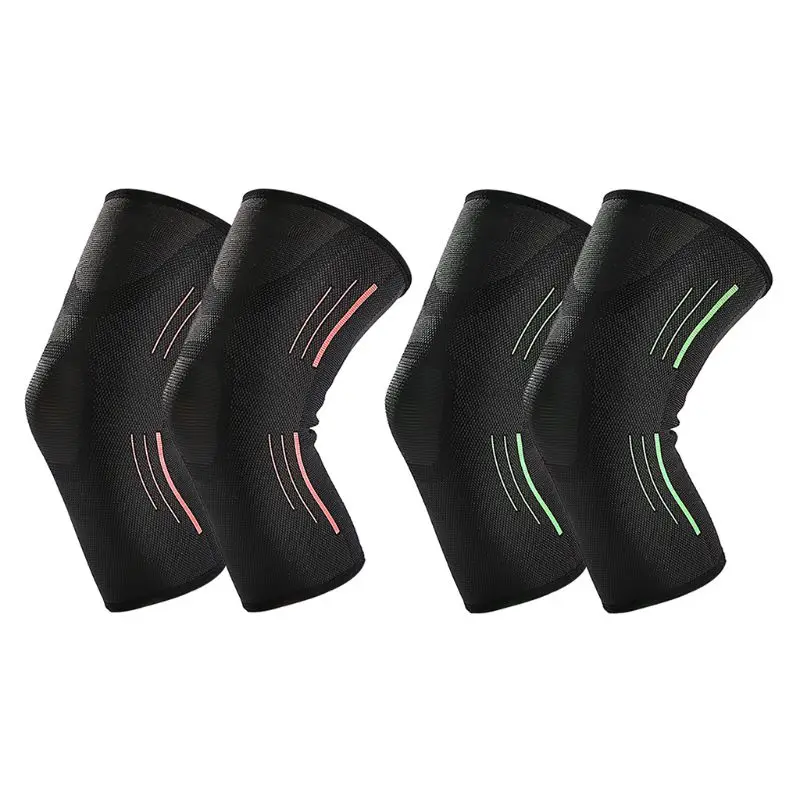 

1pcs Four-sided Elastic Breathable Silicone Knee Pads For Running Basketball Mountaineering Non-slip Knitting Compression Knee