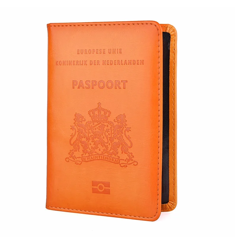 

Holland Travel Passport Holder Bag Protector Covers PU Leather Wallet Holder Card Credit Case of Netherland