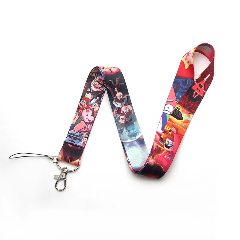 P2203 Dongmanli Gravity Фолс Детские брелки lanyards держатель удостоверения личности ID карта Пропуск Тренажерный зал мобильный телефон USB бейдж держатель ключевой ремень