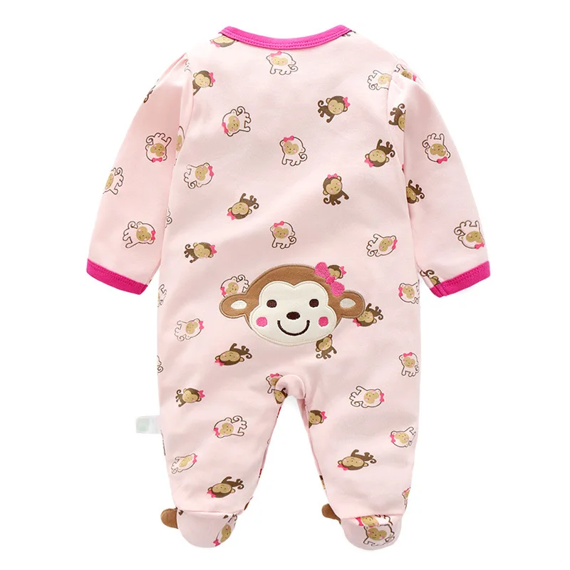 Детские комбинезоны с обезьянкой; пижамы для маленьких девочек; костюмы для тела; цельнокроеный комбинезон наивысшего качества