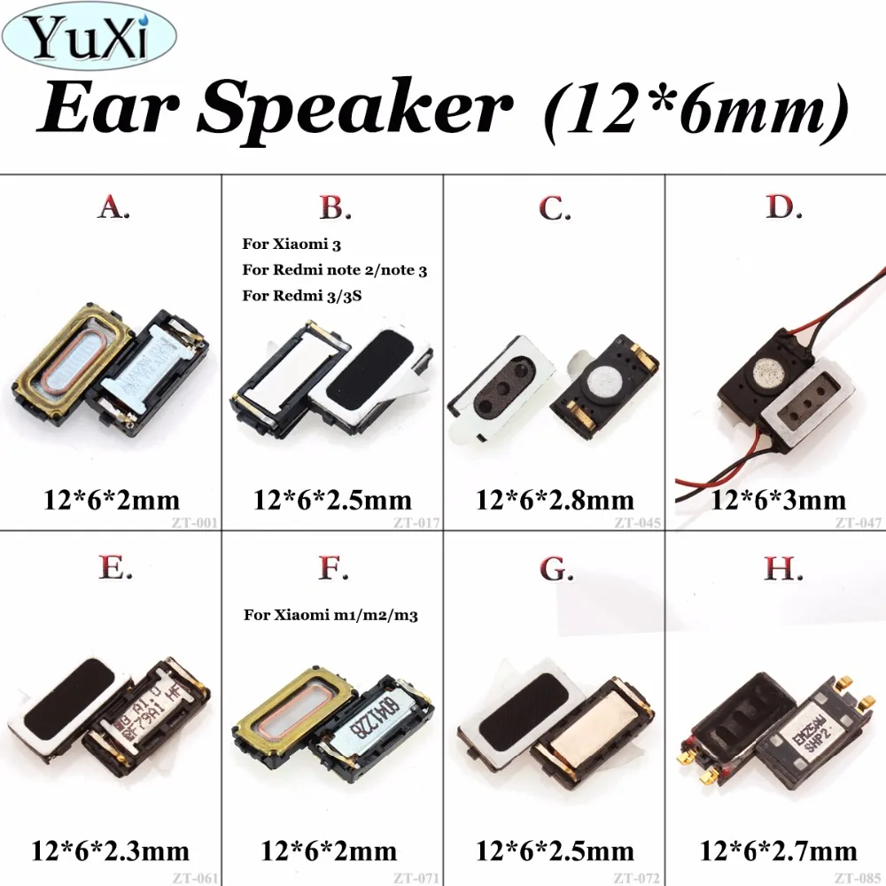 

YuXi Earpiece Speaker Earphone Ear Receiver for Nokia lumia 210 920 820 for Xiaomi note2 m2 m3 m1 for THL W100 for LG G3 12*6mm