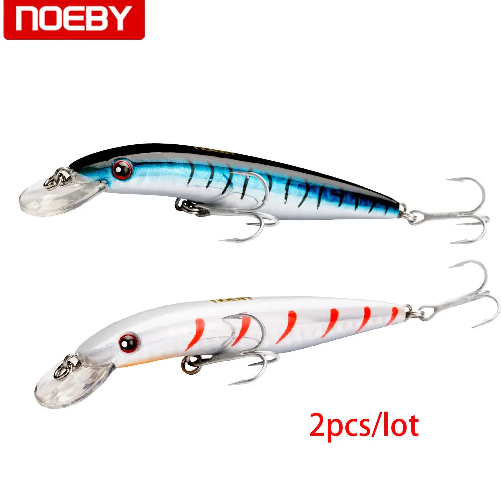 NOEBY 2pcs/lot Floating Minnow Bass Pike Carp Walleye Trout Plastic Fishing Wobbler Hard Baits Swimbaits Artificial Lure Sea | Спорт и
