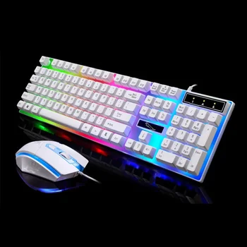 

Colorful Backlit Keyboard and Optical Mouse Combo Wired USB Gaming Keypad Mouse For Macbook Lenovo Dell Asus HP Laptop Computer