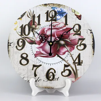 

wholesale fashion 3d flowers wall decoration watch beautiful mute table desk clocks bedroom decorunique weeding decoration gift