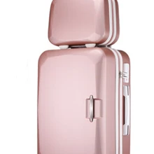 Для женщин для багажа и комплект косметических сумок Цвет блок кодовый багажные наборы 20/22/24/26 дюймов розовое золото, золотисто-розовый/светло-зеленый/светло голуюой