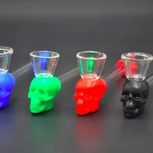 2 шт./лот, новинка, силиконовая курительная трубка с черепом, стеклянная курительная трубка, Лидер продаж, портативная модная