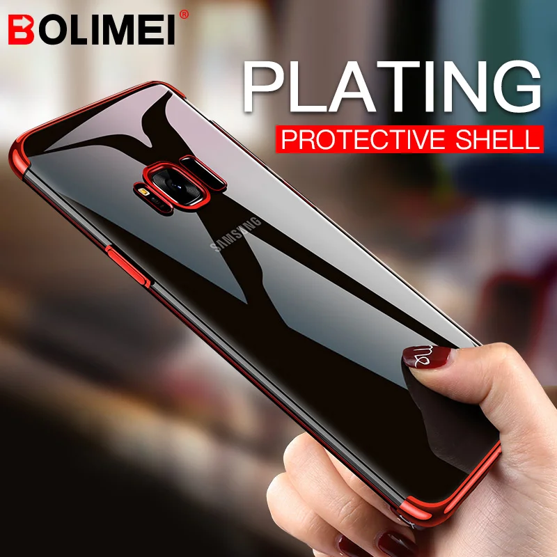 

Transparent Plating Phone Case For Samsung Galaxy S8 S9 Plus Note 8 Silicone Soft Cover For Samsung S7 S6 Edge Protective shell
