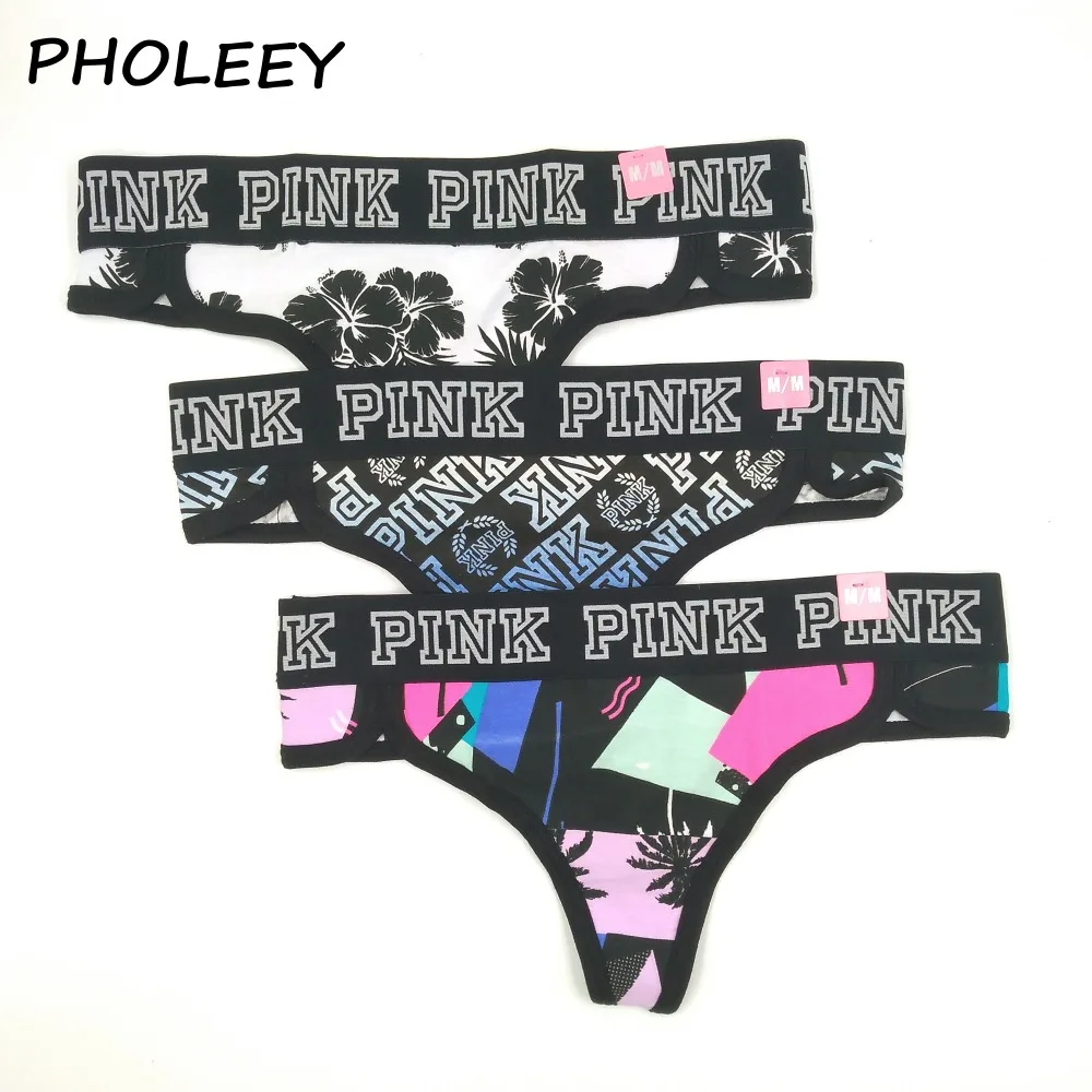 

3PCS A SET Multi Colors Autumn winter new G-string Sexy Tidal current printing Thongs Sexy Panties Ladies' Thong M/L 17183-3T