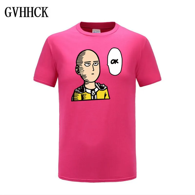 Летняя футболка, хлопок, аниме, One Punch Man, Мужская футболка с принтом, модная, классная, удобная, Мужская футболка, Повседневная футболка