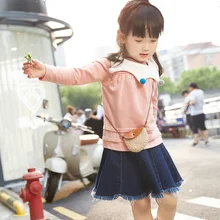 Girl clothes 2017 spring and autumn new fashion girls children solid color irregular hair ball lapel jacket shirt sweater