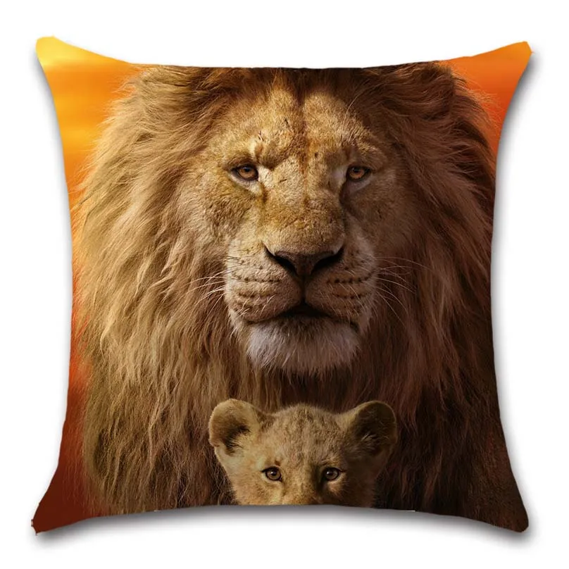 King of the grassland Lion Cushion Cover Decoration Home sofa chair office car seat friend bedroom children's gift pillowcase - Цвет: 7